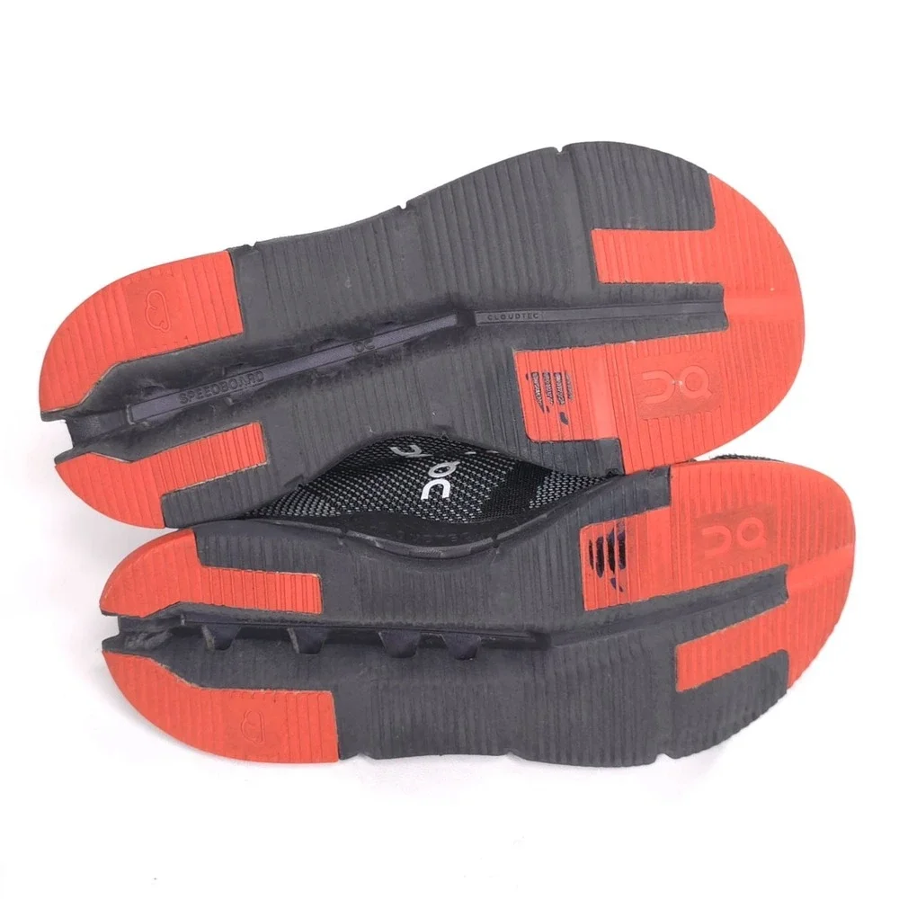 ON CLOUDNOVA Running Shoes Men's US 7.5 EU 40.5 Athletic Sneakers Black & Orange